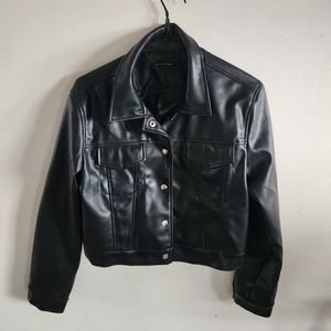 Shinestar Motorcyle Style Leather Jacket Size Medium  Like New Condition